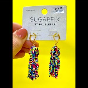 Baublebar Sugar Fix Multicolored Beaded Tassel Earrings NWT